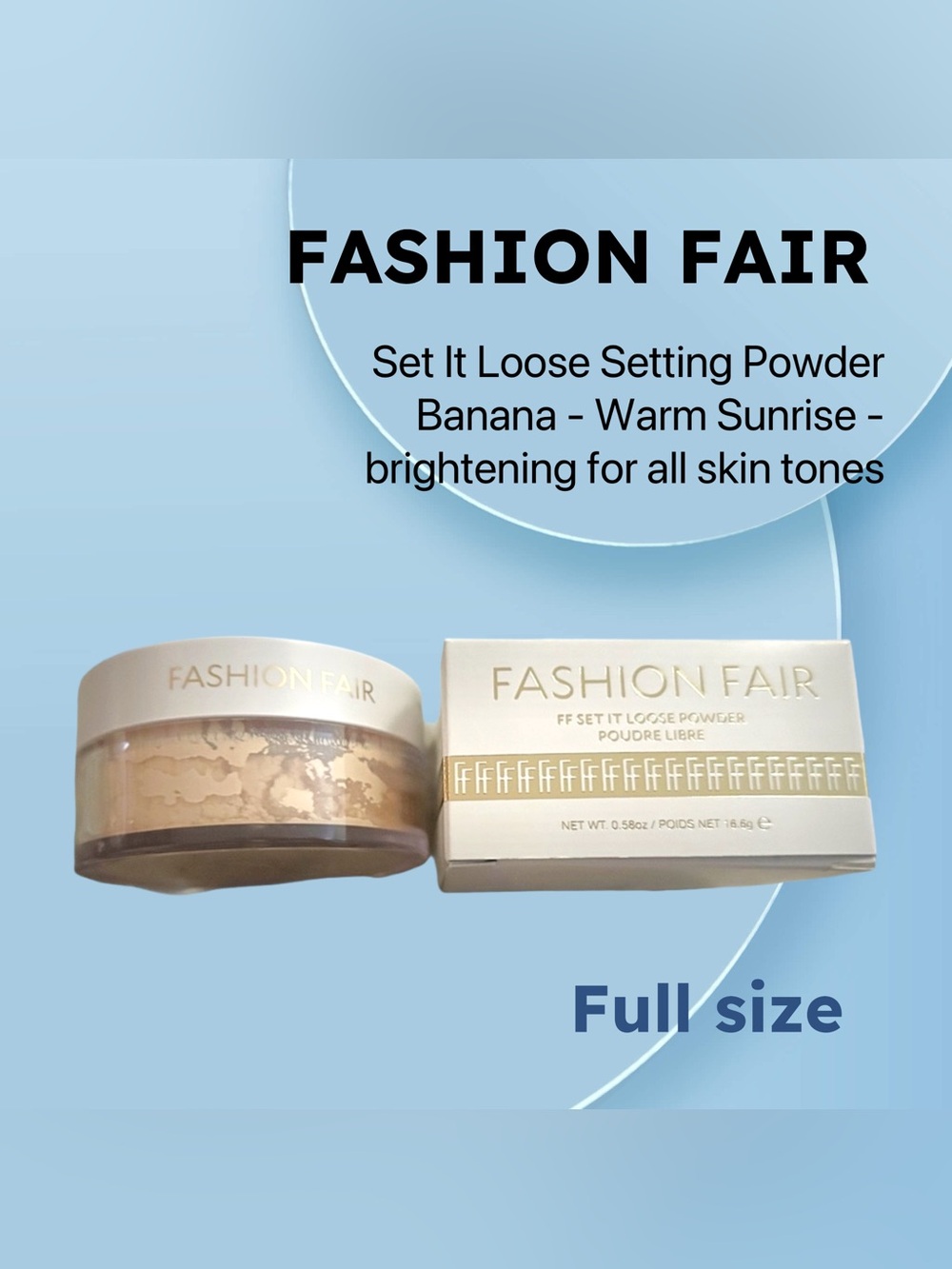 🇺🇸🆕NIB FASHION FAIR |FULL| Matte & Blurring Set It Loose Setting Powder BANANA